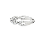 14K White Gold Twist Natural Diamonds Band