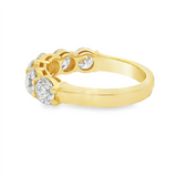 18K Yellow Gold Bold Diamond Anniversary Natural Diamonds Band