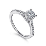 14K White Gold 'Jocelyn' Classic Round Natural Diamonds Engagement Ring
