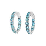 December Birthstone Sterling Silver Blue Topaz Inside Out Earrings