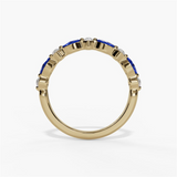 14K White Gold Marquise Sapphires Classic Ring