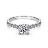 14K White Gold 'Josephine' Classic Round Natural Diamonds Engagement Ring