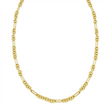 14K Yellow Gold 18 Inches Semi-Solid Five And One Paperclip Chain