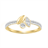 10K Yellow And White Gold Contemporary Natural Diamond Ring