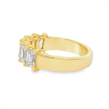 18K Yellow Gold Bold Diamond Anniversary Natural Diamonds Band