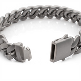 12mm Titanium Matte Finish Curb Chain Bracelet