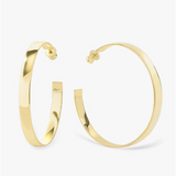 18K Yellow Gold Overlay 'Atlas' Round Extra Large Hoops