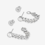 Silver Overlay 'Julian' Soft Chain Cubic Zirconia Dangle Earrings