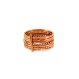 JT ESTATE 14K Rose Gold Seven-Band Stacked Ring