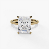 14K Yellow Gold Hidden Halo Radiant Natural Diamonds Engagement Ring