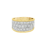 JT ESTATE 14K Yellow Gold Wide Pavé Natural Diamonds Ring
