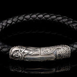 'Yosemite' Braided Leather Bracelet With Sterling Silver