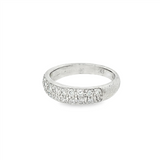 JT ESTATE 18K White Gold Classic Pavé Natural Diamonds Band
