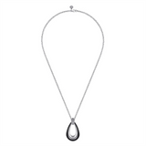 Sterling Silver Bujukan Pear Pendant Necklace