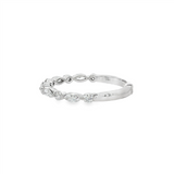 14K White Gold Lab Grown Marquise And Round Diamond Modern Band