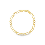 JT ESTATE 14K Yellow Gold Figaro Bracelet