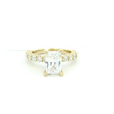 14K Yellow Gold 'Brosnan' Hidden Halo Radiant Diamond Engagement Ring