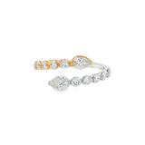 18K Two-Tone Bypass Natural Diamonds Ring