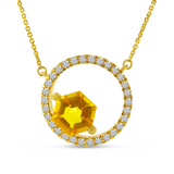 14K Yellow Gold Citrine Contemporary Necklace