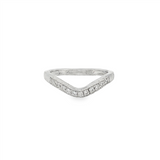 JT ESTATE 14K White Gold Curved Natural Diamonds Band