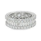 18K White Gold Baguette Natural Diamonds Band