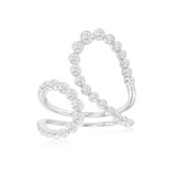 14K White Gold Open Natural Diamonds Ring