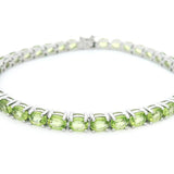 August Birthstone Bracelet: Sterling Silver Peridot Tennis Bracelet