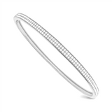 18K White Gold Natural Diamonds Bangle Bracelet