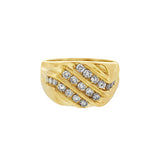 JT ESTATE  14K Yellow Gold 13Mm Channel Set Twist Band
