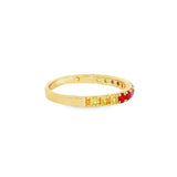 14K Yellow Gold Round Sapphires Band Ring