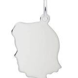 Sterling Silver Girl Head Charm
