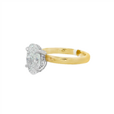 14K Yellow And White Gold 3.01Ct Oval Lab Grown Diamonds Hidden Halo Engagement Ring