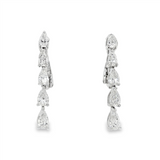 14K White Gold Drop Natural Diamonds Earrings