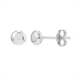 14K White Gold 4.50mm Flat Round Pebble Stud Earrings