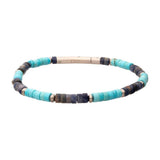 'Azure Voyager' Turquoise And Sodalite Heishi Bead Bracelet