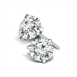 14K White Gold 1.50 CTW Round Natural Diamonds Stud Earrings