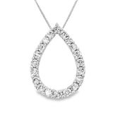 14K White Gold Natural Diamonds Pear Pendant