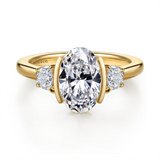 14K Yellow Gold 'Colleen' Three Stone Round Natural Diamonds Engagement Ring