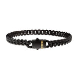 6mm Black IP Steel Matte Miami Cuban Chain Bracelet