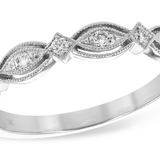 14K White Gold Stackable Natural Diamonds Ring