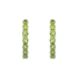 August Birthstone Sterling Silver Peridot Inside Out Earrings
