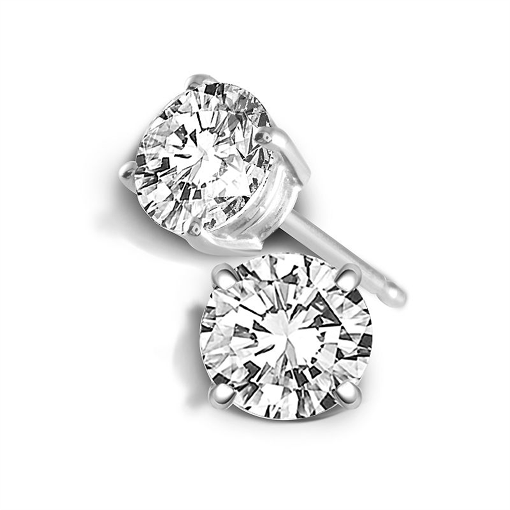 14K White Gold 0.60 CTW Diamond Stud Earrings - Jewelers Touch