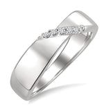Sterling Silver Twisted Natural Diamonds Ring