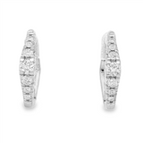 14K White Gold 15Mm Geometric Dimensional Lab Grown Diamonds Hoop Earrings