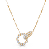 18K Yellow Gold Natural Diamonds Contemporary Necklace