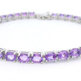 February Birthstone Bracelet: Sterling Silver Amethyst Tennis Bracelet
