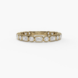 14K Yellow Gold Contemporary Natural Diamonds Band