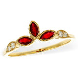 14K Yellow Gold Marquise Ruby And Diamond Enhancer Ring
