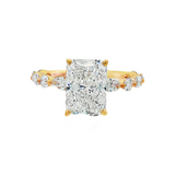 14K Yellow Gold 3.05Ct Radiant Lab Grown Diamonds Modern Engagement Ring