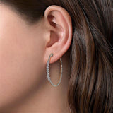 14K Yellow And White Gold 40Mm Bujukan Natural Diamond Hoops